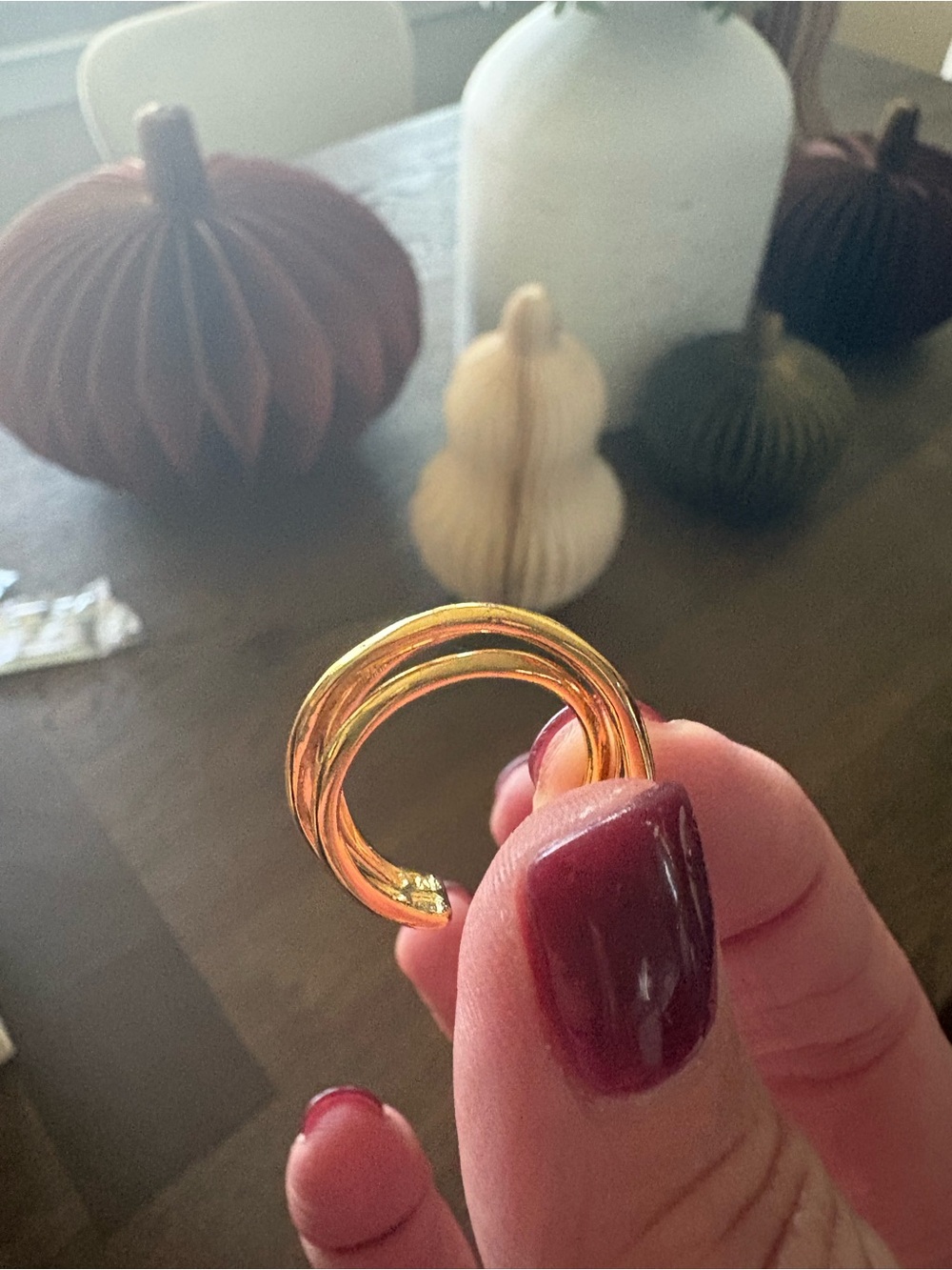 Sezane Polished Gold Open Curved Ring